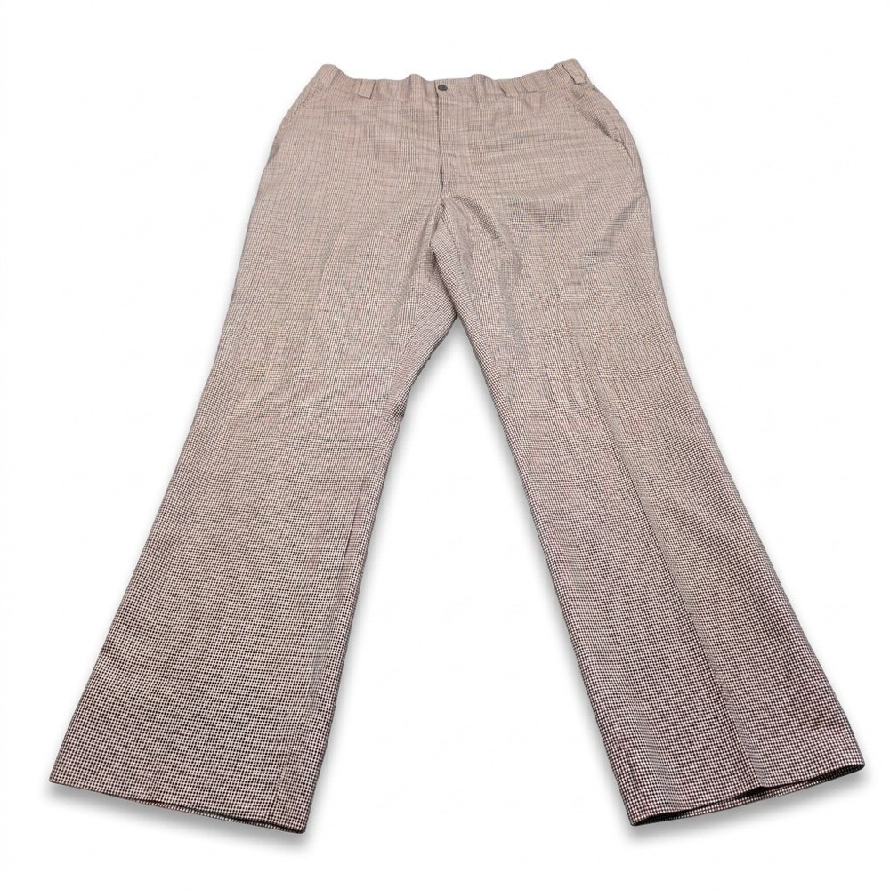 VTG 70s Majer Slacks Plaid Trousers Majercron Multi-Color Check Disco‎ 34x30